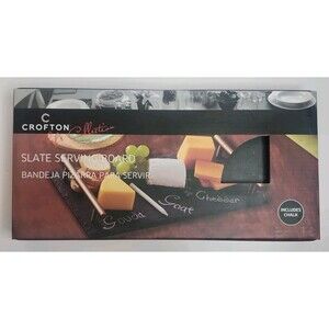 CROFTON Chef's Collection Slate Serving  Board Rectangular Chalk NIB Charcuterie